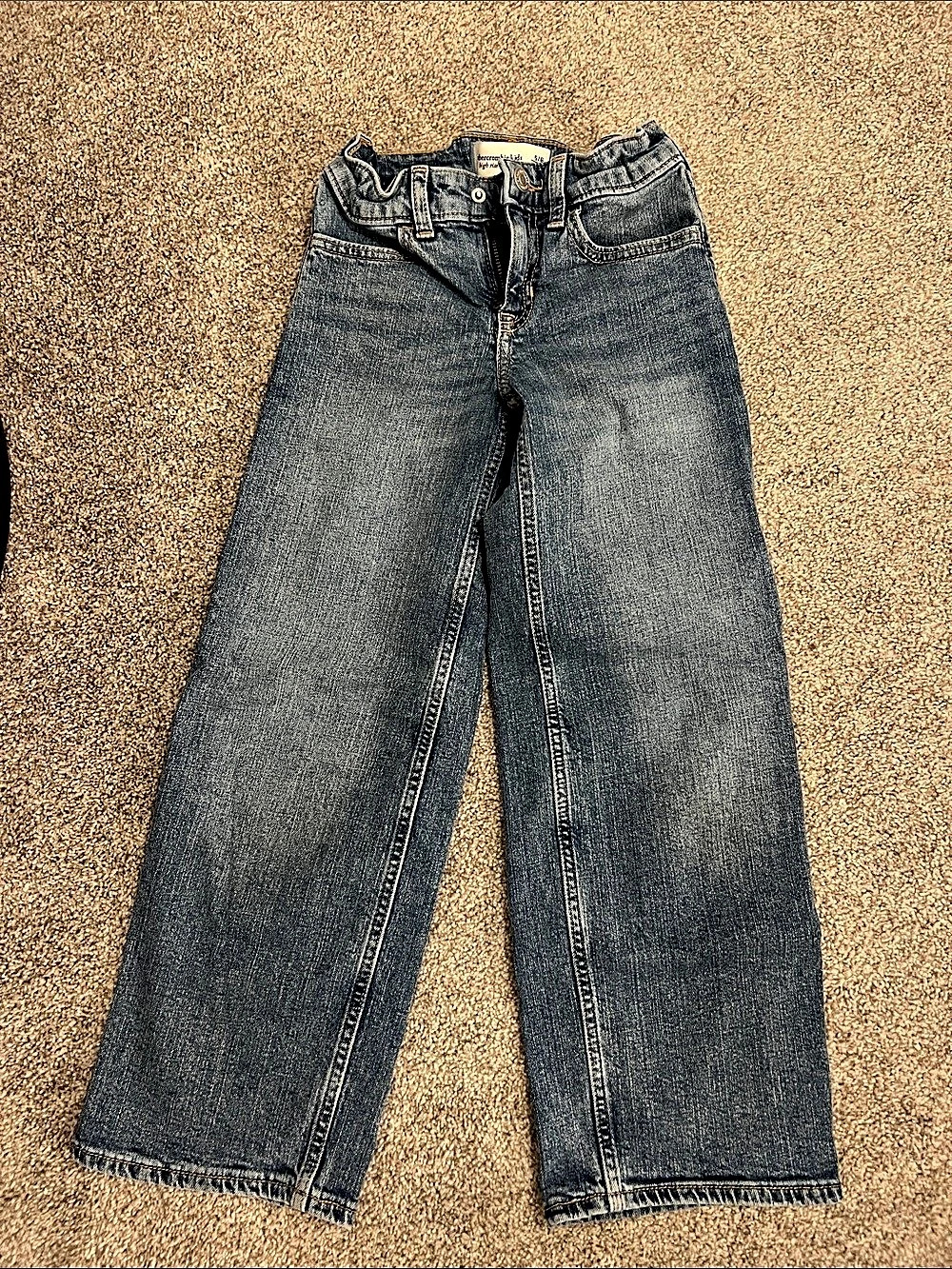 Abercrombie Kids High Rise Wide Leg Jeans Blue Girls 5/6 Long